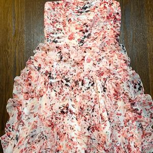 White House Black Market strapless floral dress